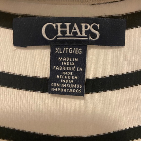 Chaps striped tee with lace-up detail on shoulder - Picture 4 of 8